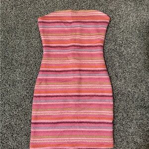 White Fox Boutique Multicolor Strapless Mini Dress